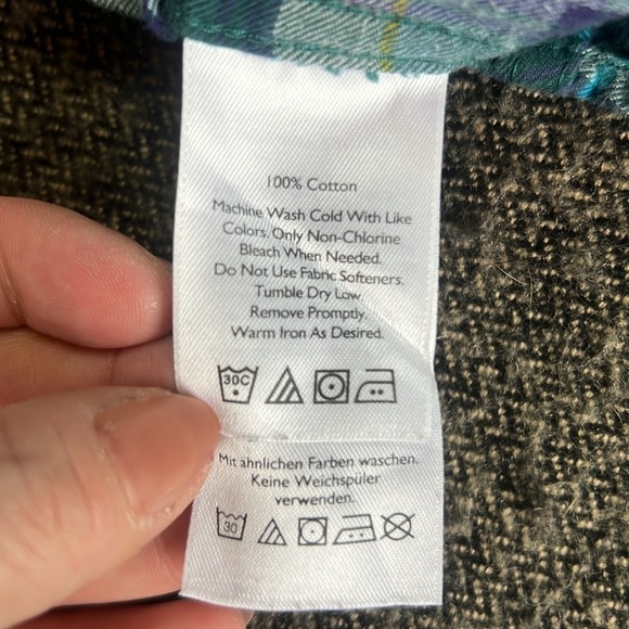 Eddie Bauer Blue Plaid 100% Cotton Button Down sz S - Picture 8 of 9